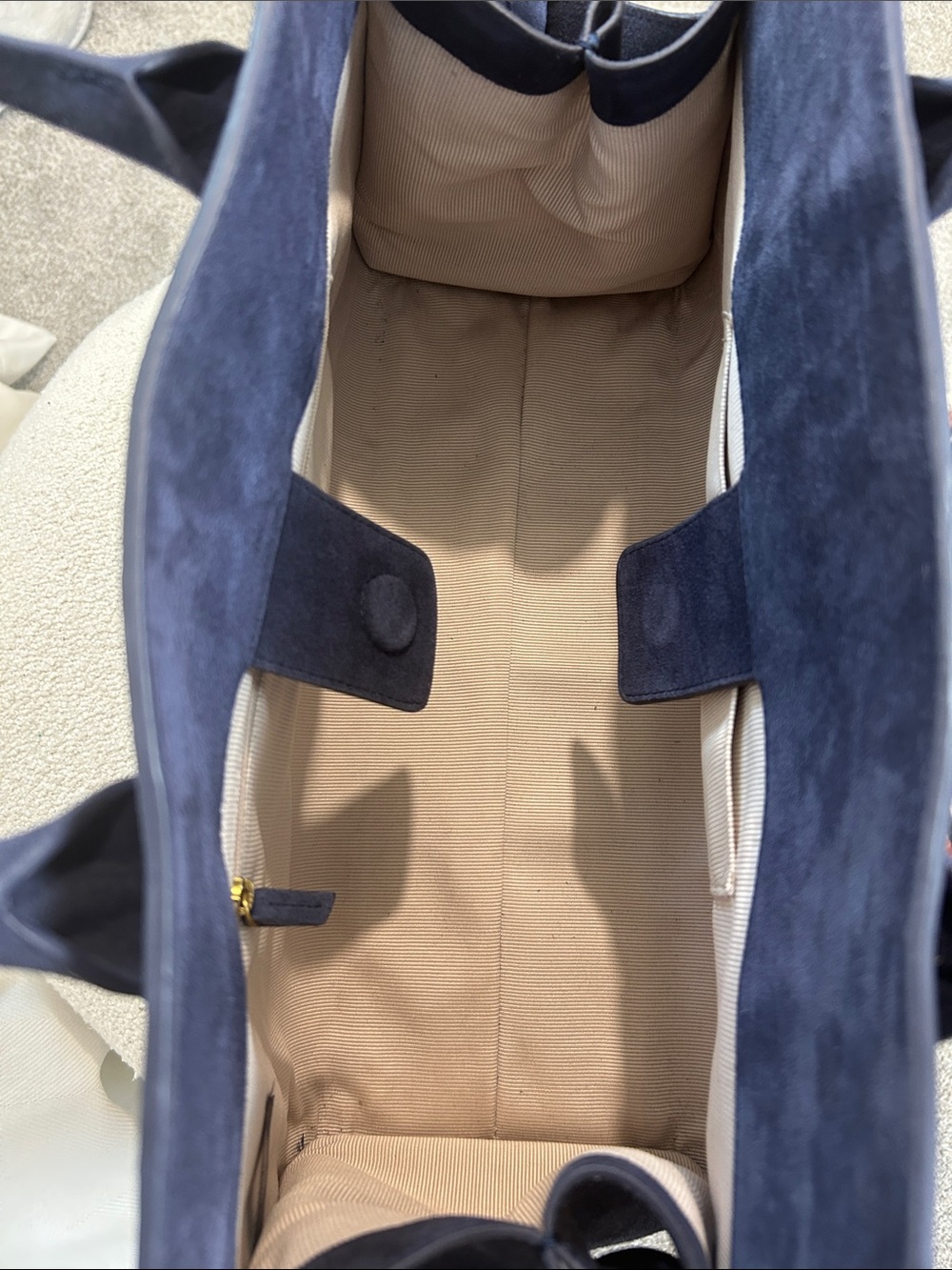Navy Suede East West Tote Margaux Inspired - Picture 8 of 12